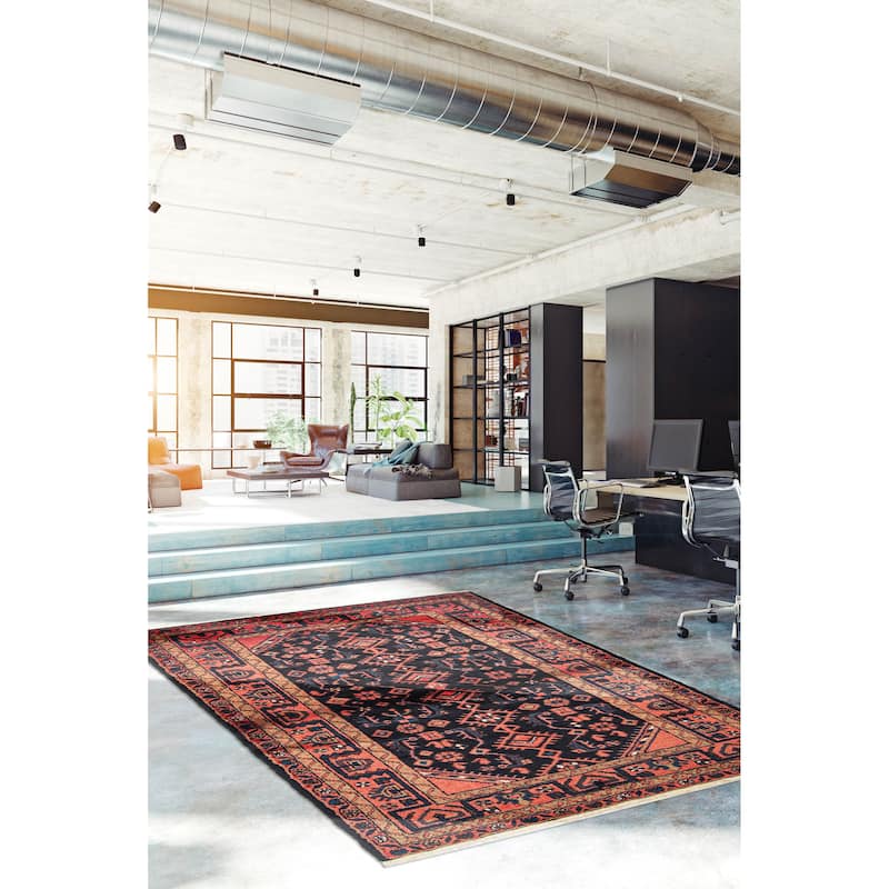 ECARPETGALLERY Hand-knotted Andelz Navy Wool Rug - 3'10 x 6'0
