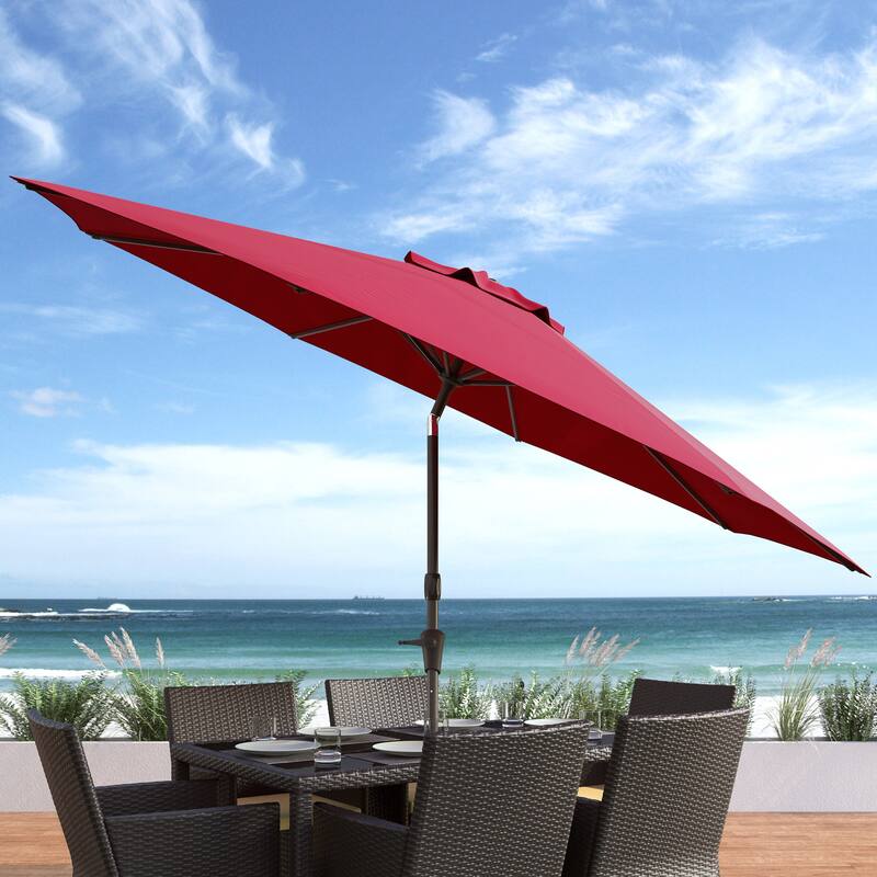 10ft Wind Resistant Tilting Patio Umbrella - Red
