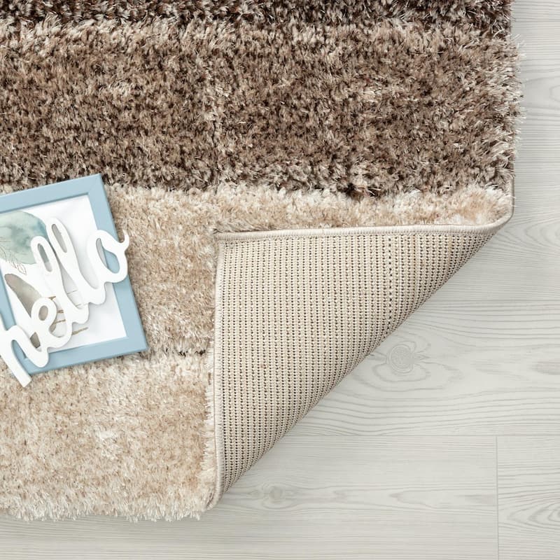 Luxe Weavers Shag Geometric Plush Area Rug, Indoor Carpet