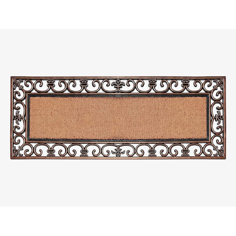 A1HC Rubber Coir Myla Welcome Entry Double Doormat 18"x48" - Bronze (18"X48")