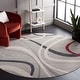 preview thumbnail 25 of 59, SAFAVIEH Odyssey Pirkko Mid-Century Modern Rug 6'7" Round - Grey/Red Ivory - Round