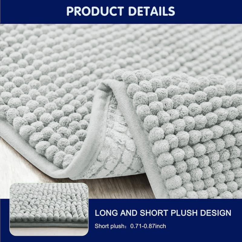 Subrtex Chenille Soft Rugs Super Water Absorbing Shower Mats