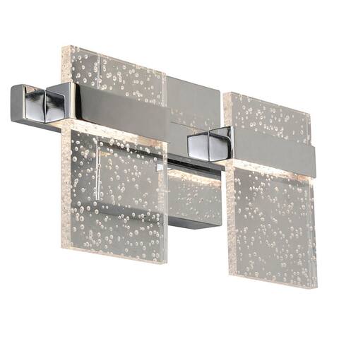 Madrona 2-light LED Bath and Vanity Light with Clear Seedy Acrylic