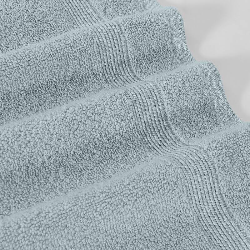 Modern Threads 6-Piece Zero Twist Jacquard Towel Set Otis - 100% Cotton, Bath, Hand & Washcloths - Textured Chevron Design