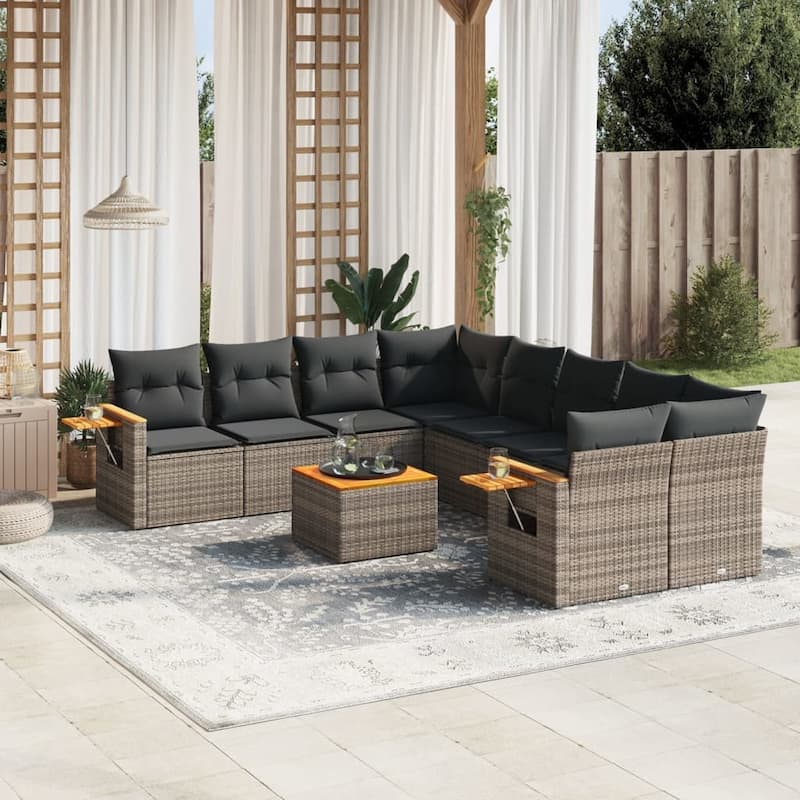 vidaXL Garden Sofa Set Gray - 24.4 x 33.5 x 27.2