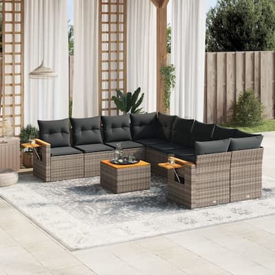 vidaXL Garden Sofa Set Gray - 24.4 x 33.5 x 27.2