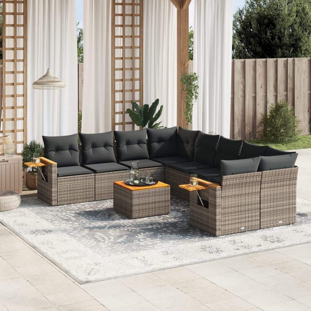 vidaXL Garden Sofa Set Gray - 24.4 x 33.5 x 27.2