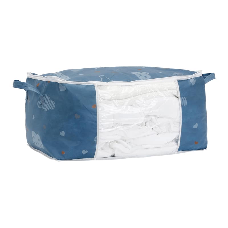 1 Pack Clothes Storage,Storage Bags,Moving Bags for Organizing Bedroom,Clothing,Comforters,Closet Organizers and Storage - Navy Blue - 23.5*15.5*12in
