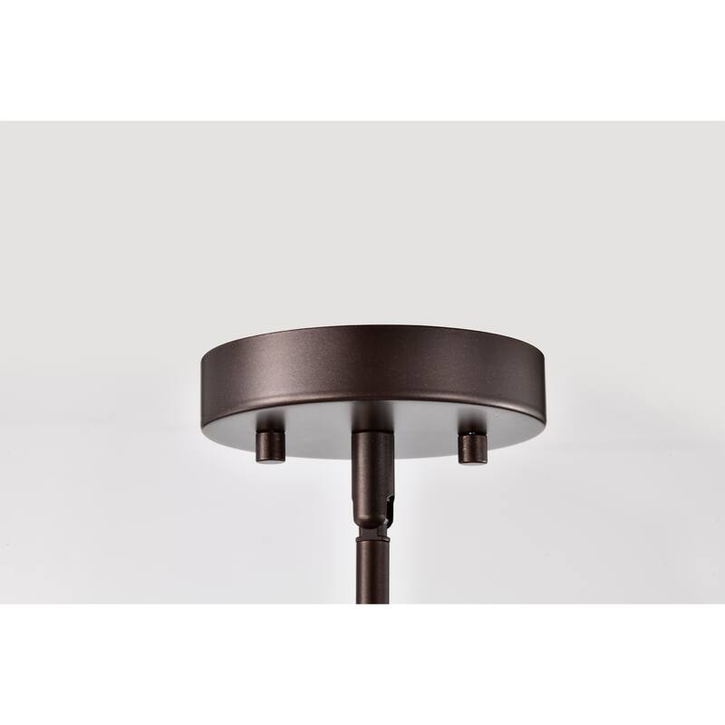 Daelan Oil Rubbed Bronze Clear Dimpled Glass Single Light Pendant Light - 12in