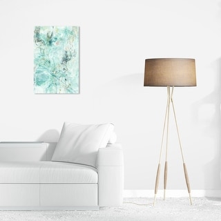 Wynwood Studio Canvas Abstract Salseo Aqua Blue and Teal Modern &amp; Contemporary Wall Art Canvas ...