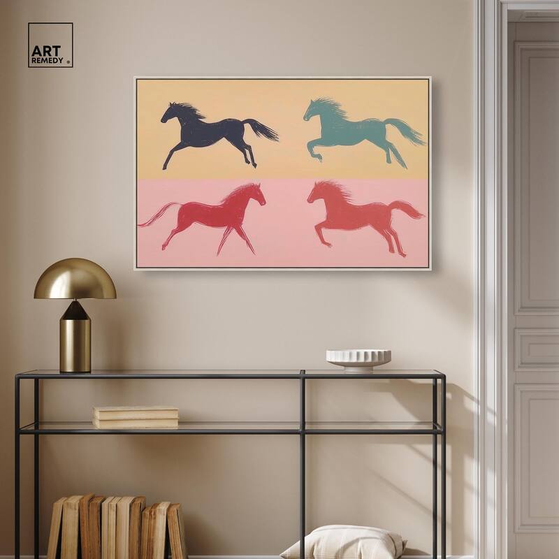 Galloping Quartet Canvas by Art Remedy
