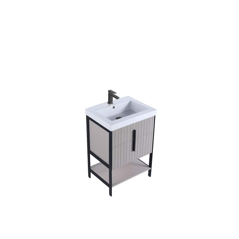 Fine Fixtures Serenity Modern Bathroom Vanity with White Gel Acrylic Top