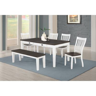Hampton Espresso and White 6-piece Dining Set