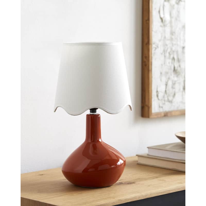 Livabliss Aviara Rustic Accent Table Lamp - Red/White