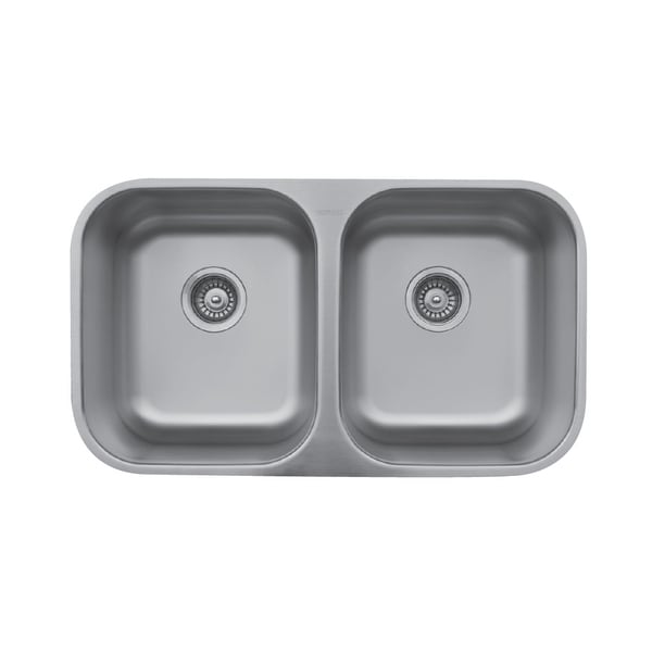 KBFmore 31 Inch Double Equal Bowl Undermount Classic Kitchen Sink with 5  Pieces Sink Accessories