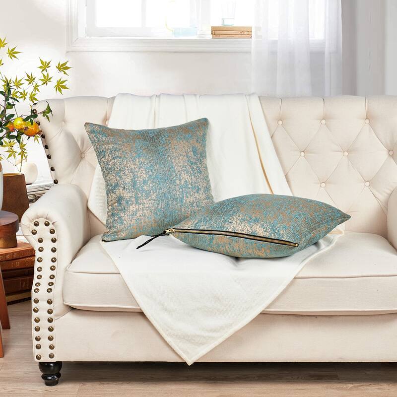 Peralta 2-piece Jacquard Chenille Zipper Pillow Shell Set, NO INSERT