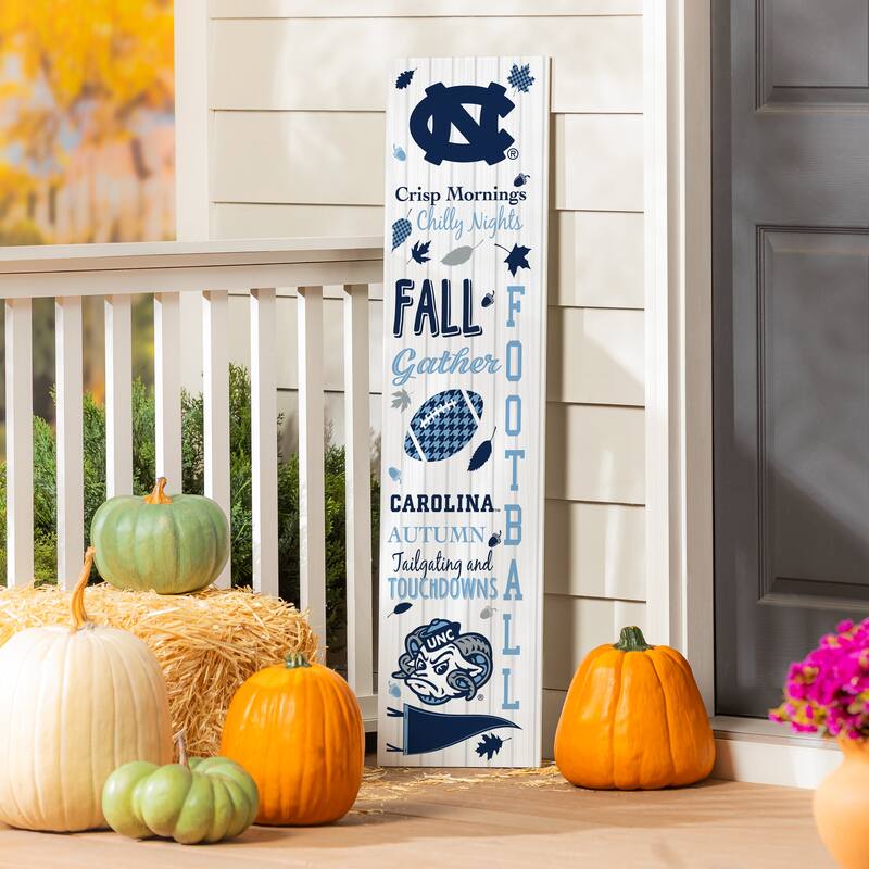 47" Double Sided Seasonal Porch Leaner, University of North Carolina - 47" x 11.25" - Fall