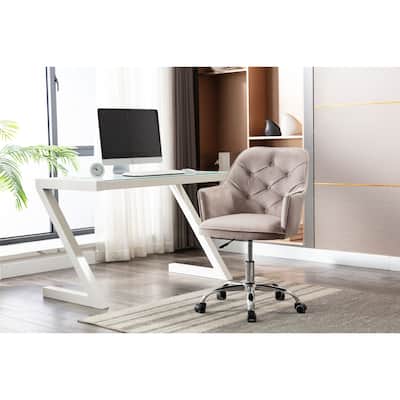 24" Velvet Swivel Shell Chair, Modern Leisure Arm Chair with Casters