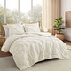 preview thumbnail 23 of 31, 3 Piece Reversible Pintuck Pinch Pleat Comforter Set, Bedding Set for All Season Full - Queen - Cream