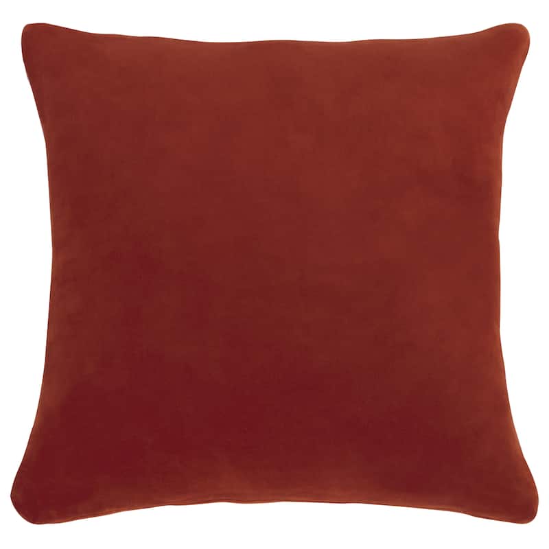 SAFAVIEH Home Rhea 18-inch Square Black/Ivory Cotton Velvet Decorative Throw Pillow