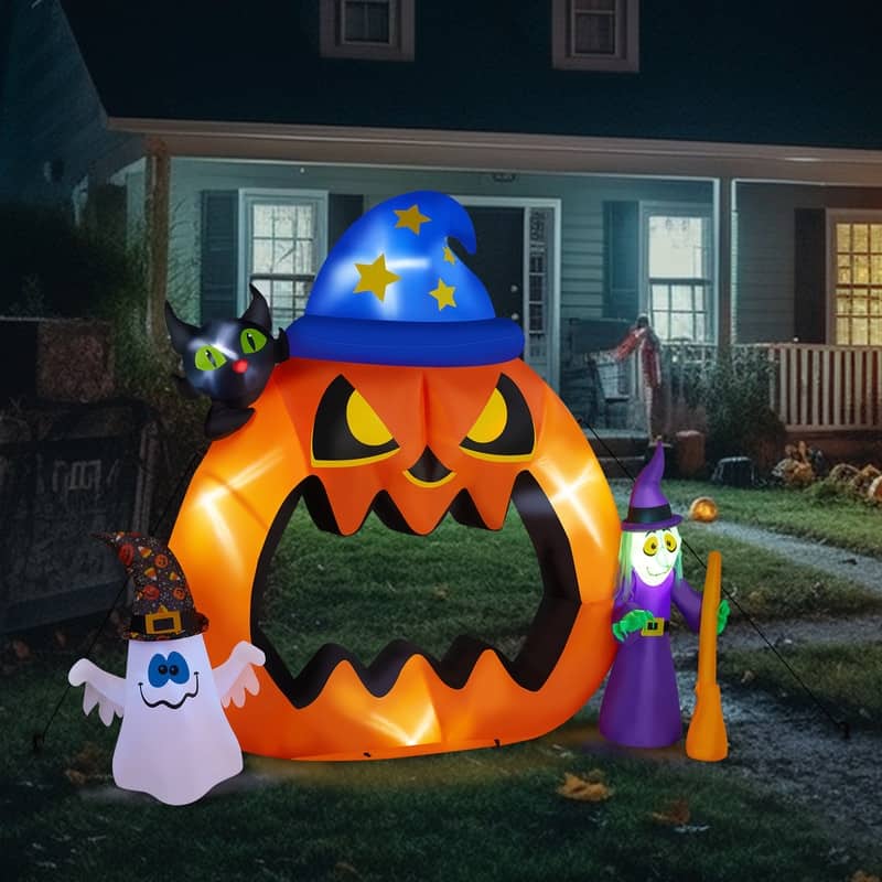 7FT Pumpkin Photo Prop Inflatable Halloween Outdoor Decorations
