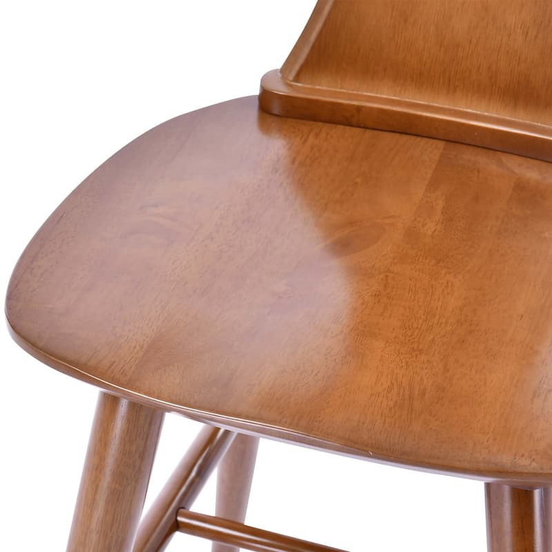 Wood 24'' Counter Stools with Curved Slat Back