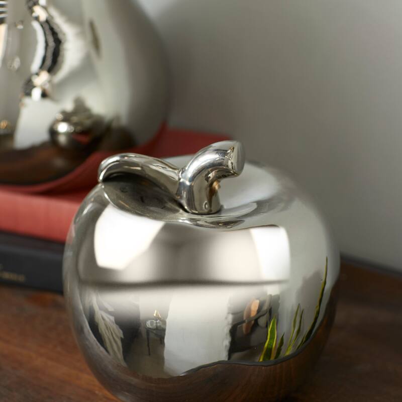 Copper Grove Kitty Red Ceramic Pear and Apple (Set of 2)