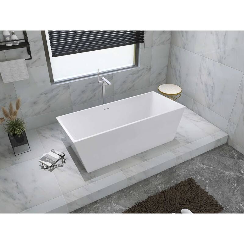Timothy Soaking Rectangular Bathtub in Glossy White