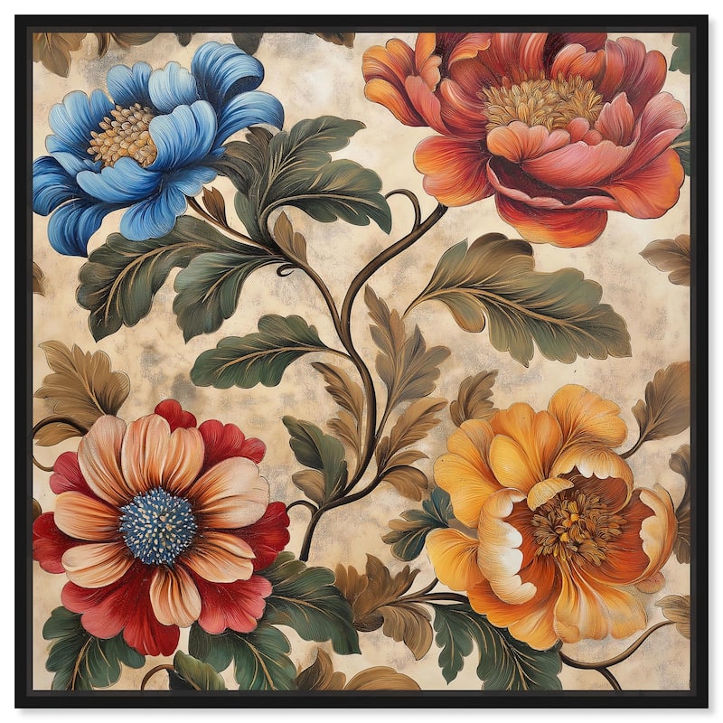 Golden Gardenia III Canvas by Art Remedy - 24" x 24" - Black