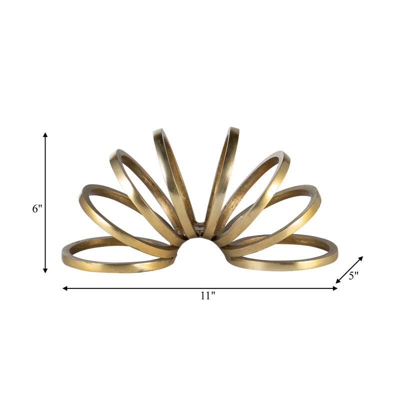 Sagebrook Home Modern Aluminum Metal Decorative Object - Geometric Sculptural Accent for Contemporary Home Decor
