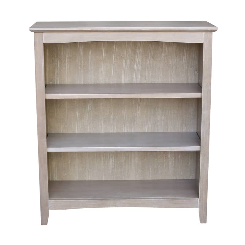 Porch & Den Solid Wood Shaker Bookcase - 36 inches - Washed Gray Taupe