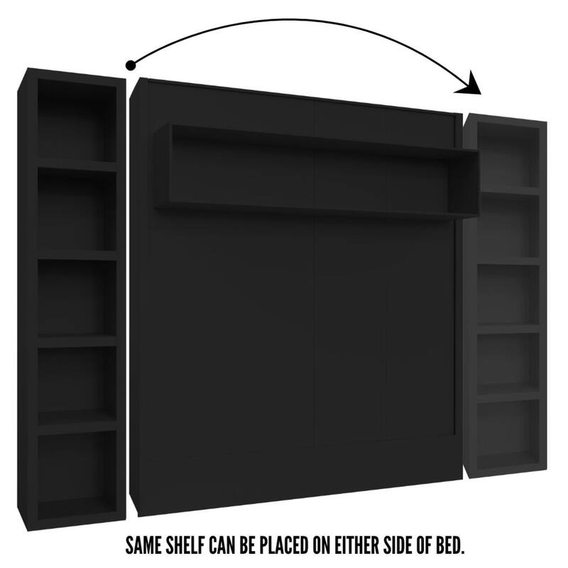 Easy-Lift King Murphy Wall Bed in with Bookshelf