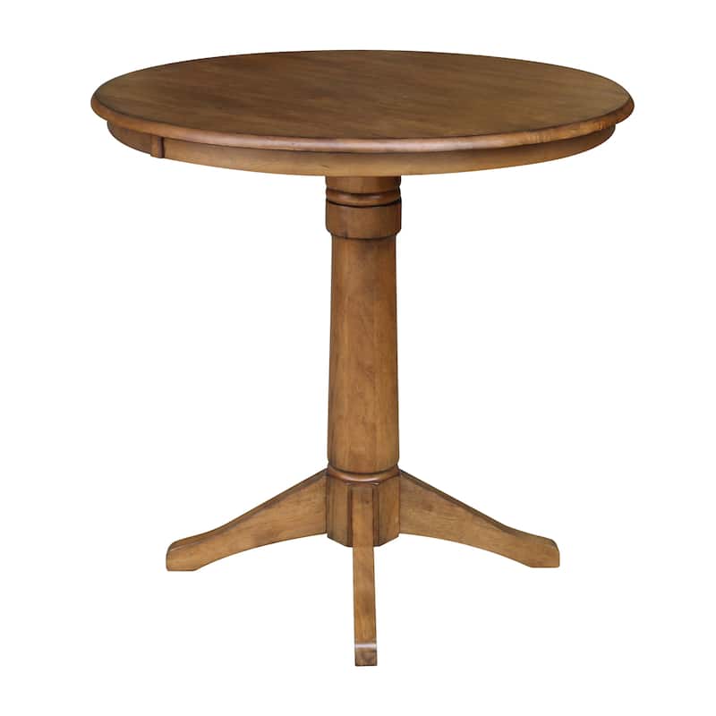 International Concepts Solid Wood 36" Round Pedestal Dining Table