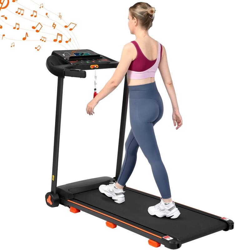Folding Incline Treadmill with 12 Program, Shock Absorption, USB Charging, 2.5HP Smart Treadmill Home Walking Machine