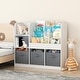 preview thumbnail 17 of 18, White Kids Bookcase Display Stand with 3 Drawers,Toy Storage