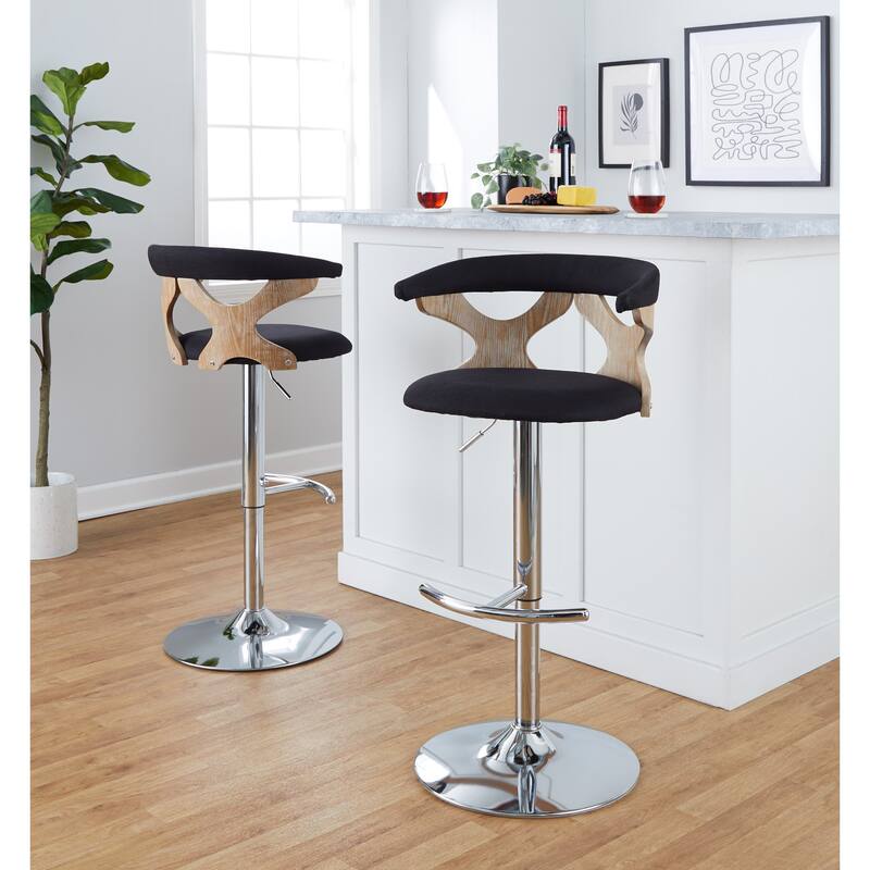 Carson Carrington Viby Adjustable Bar Stool with Rounded T Footrest (Set of 2)