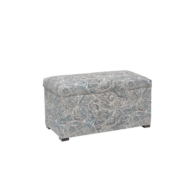 slide 2 of 7, Angela Transitional Living Room Storage Trunk Bench Blue