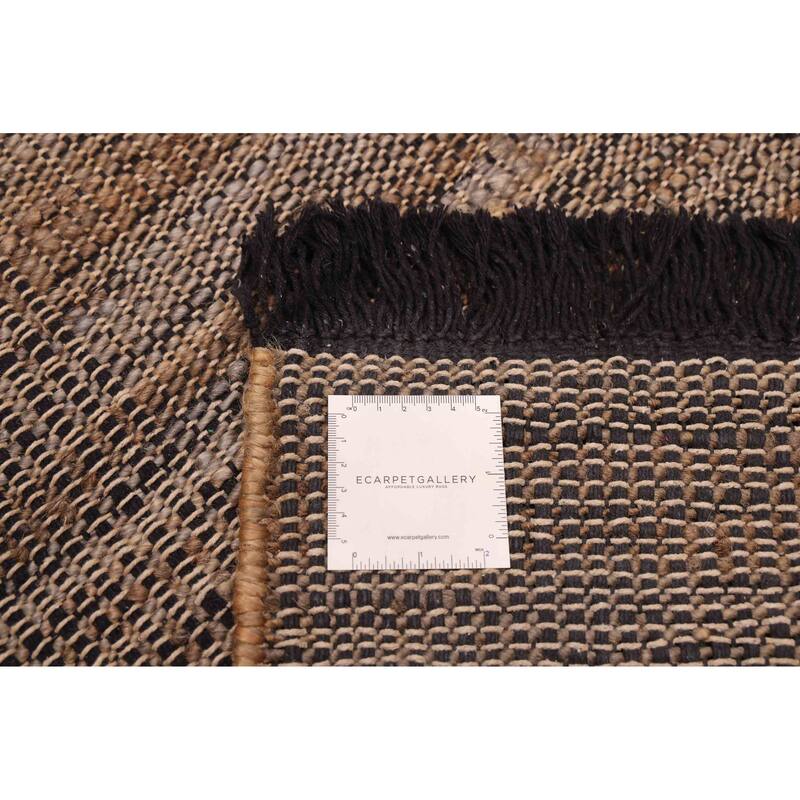 ECARPETGALLERY Flat-Weave Palas Denizli Taupe Jute Kilim - 5'3 x 7'3