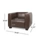 preview thumbnail 3 of 38, Goyette Faux Leather 3 Piece Club Chair and Sofa Set by Christopher Knight Home