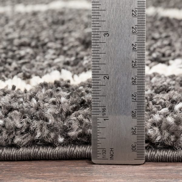 dimension image slide 2 of 3, Livabliss Jada Moroccan Stripe Shag Area Rug