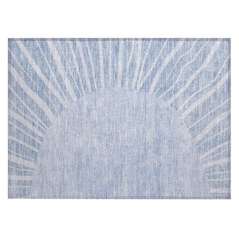 Machine Washable Indoor/ Outdoor ChantilleSunburst Modern Rug