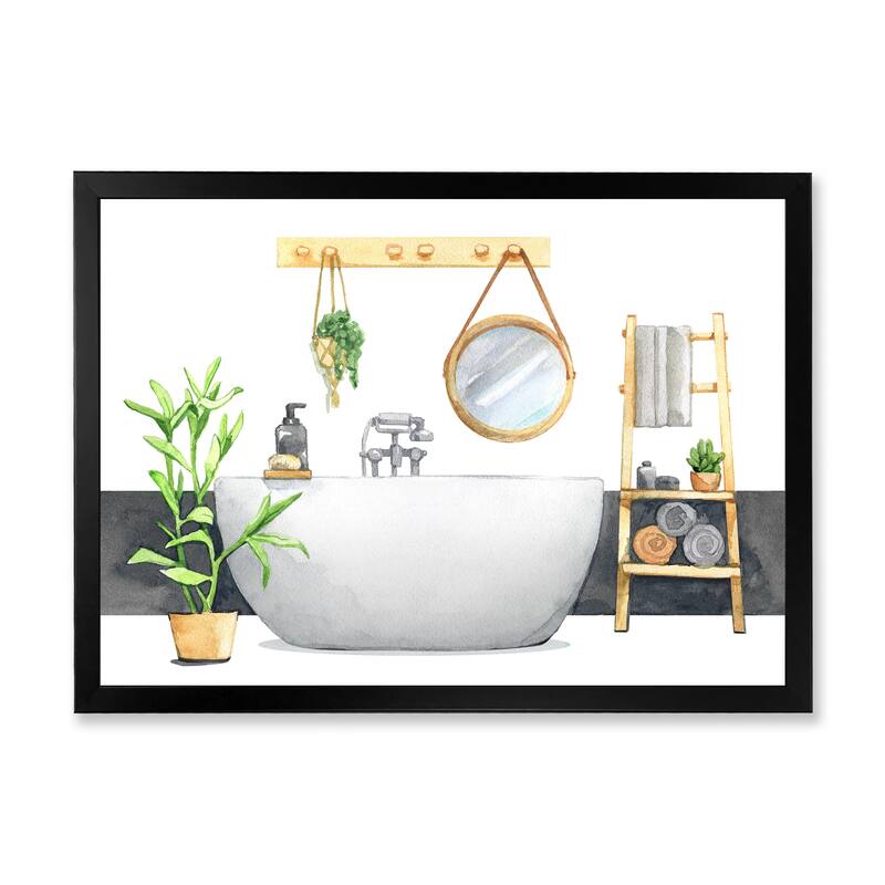Designart "Natural Bathroom Decor" Bathroom Framed Art Print Bed Bath