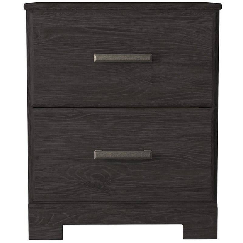 Black 2 Drawer 15.59 in. W Nightstand with Sturdy Hardware and Ample Storage