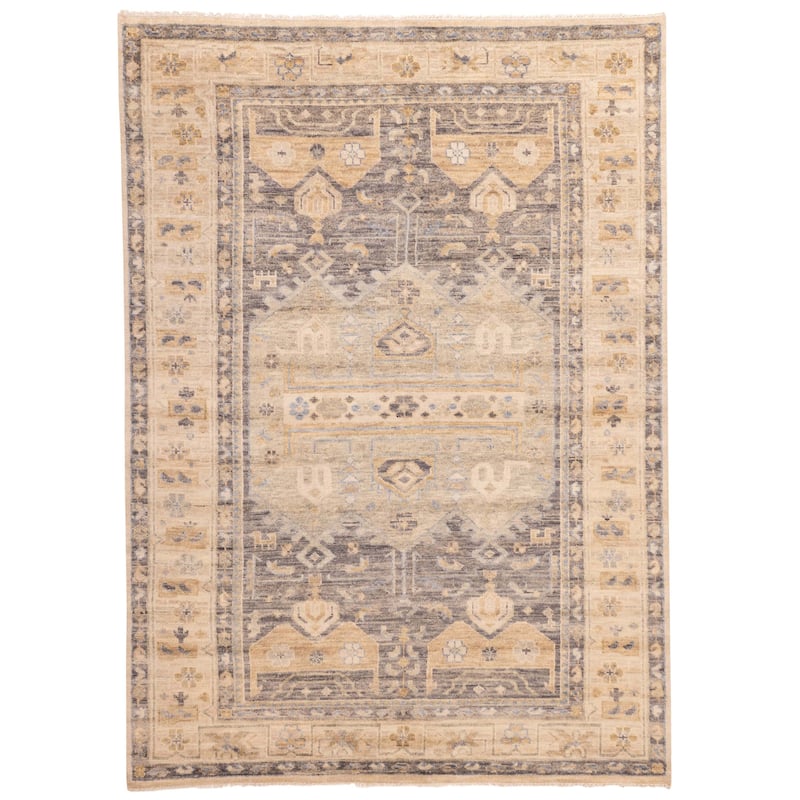 ECARPETGALLERY Hand-knotted Jules Serapi Dark Grey Wool Rug - 8'10 x 12'0