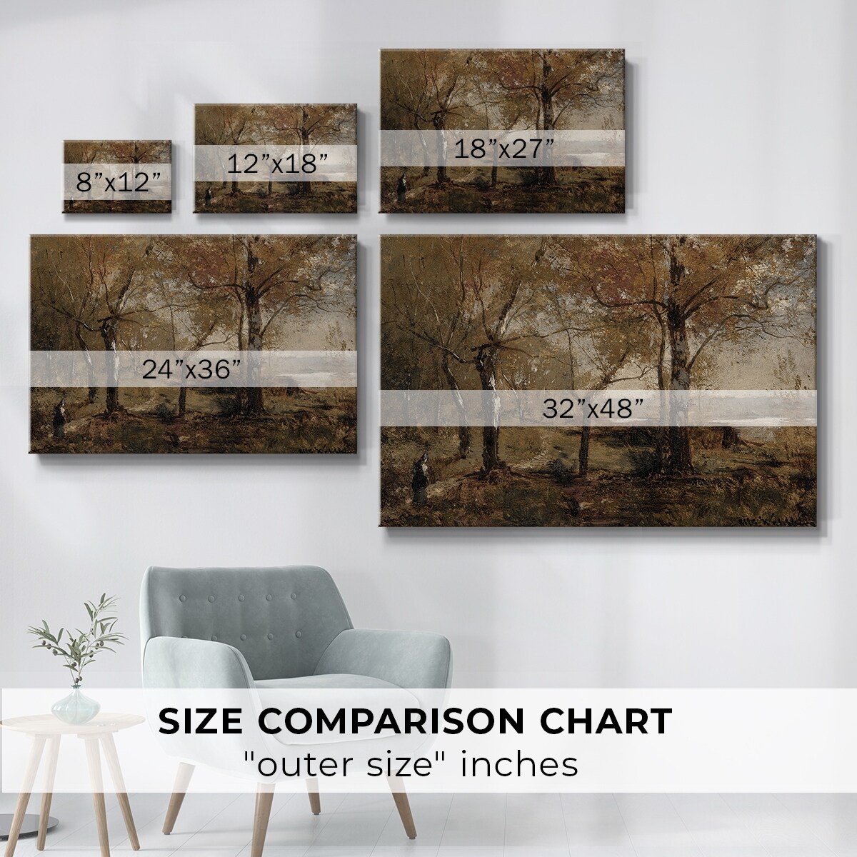 Vintage Landscape -DXCVII -Gallery Wrapped Canvas - Bed Bath