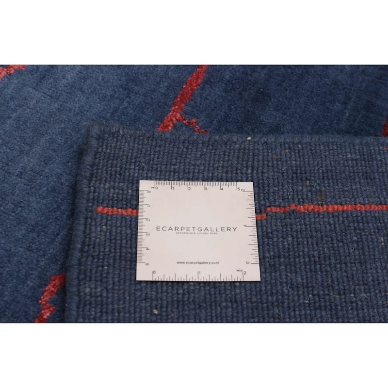 ECARPETGALLERY Hand Loomed Kashkuli Gabbeh Navy Viscose, Wool Rug - 5'8 x 7'10