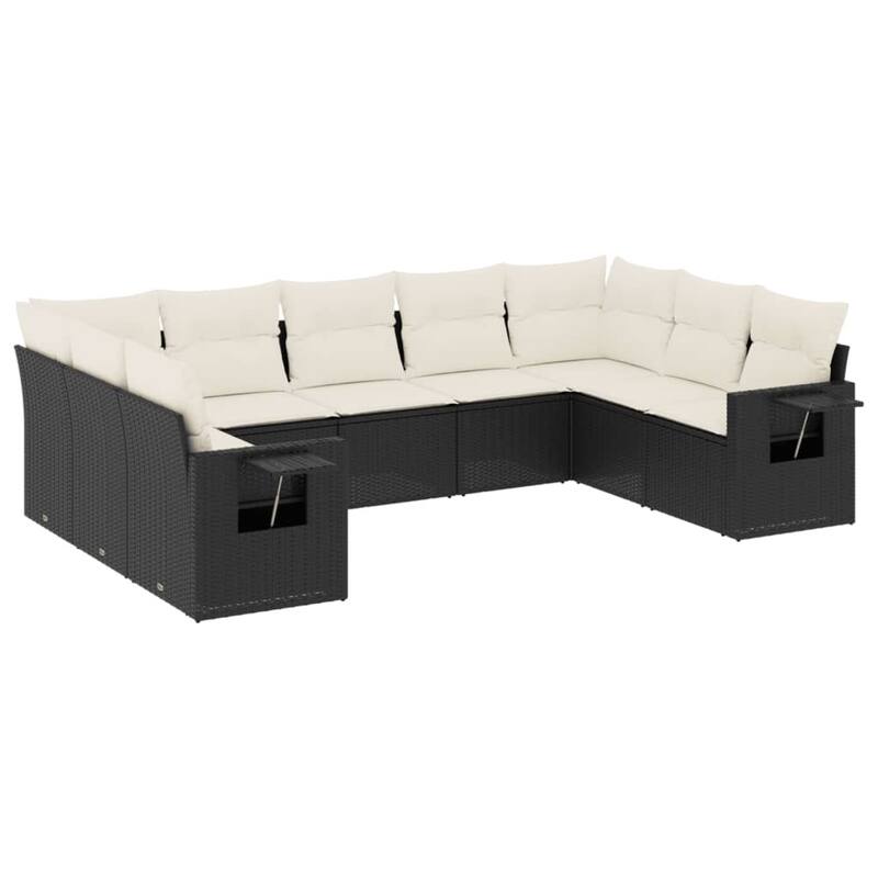 vidaXL Garden Sofa Set Black
