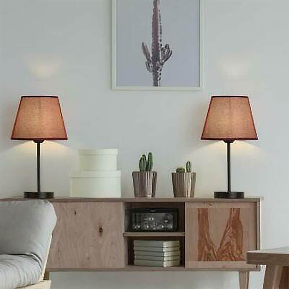 Red nightstand lamps top