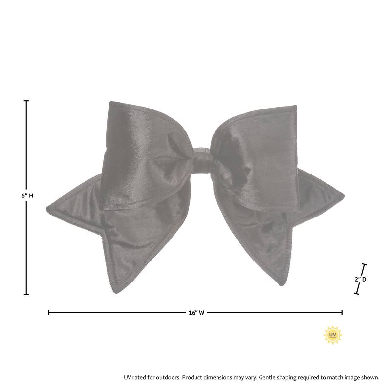16" Outdoor Velvet UV Bow