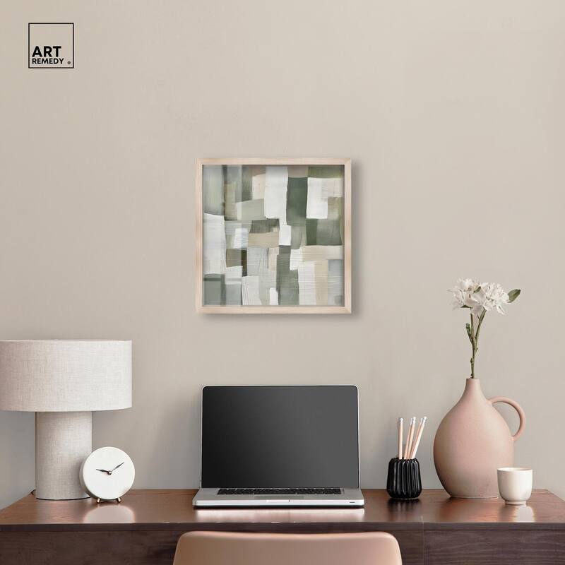 Pale Jade Green I Shadowbox by Art Remedy